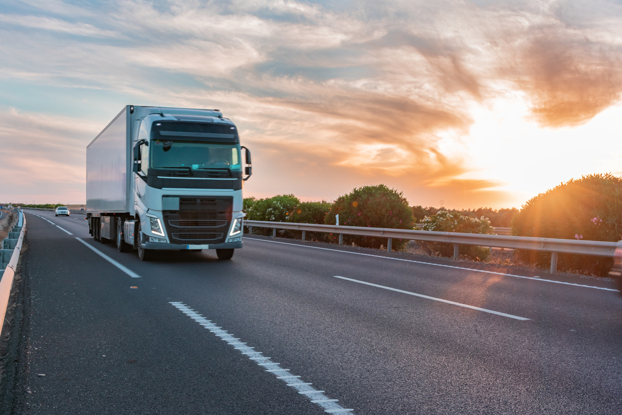 Truck with refrigerated semi-trailer